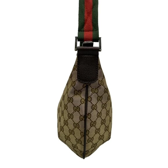 GUCCI GG Pattern, Shelly (Web) 181092 Beige Dark Brown Jacquard Leather - Picture 4 of 11